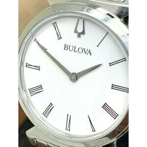 Bulova Women's Watch 96L275 Roman Numeral White Dial Stainless Steel Quartz